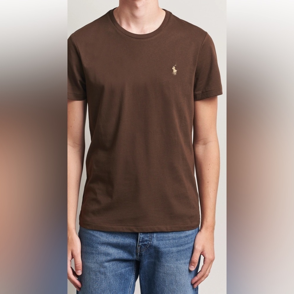Polo Ralph Lauren Pima Cotton Crew Neck T-Shirt Nutmeg Brown